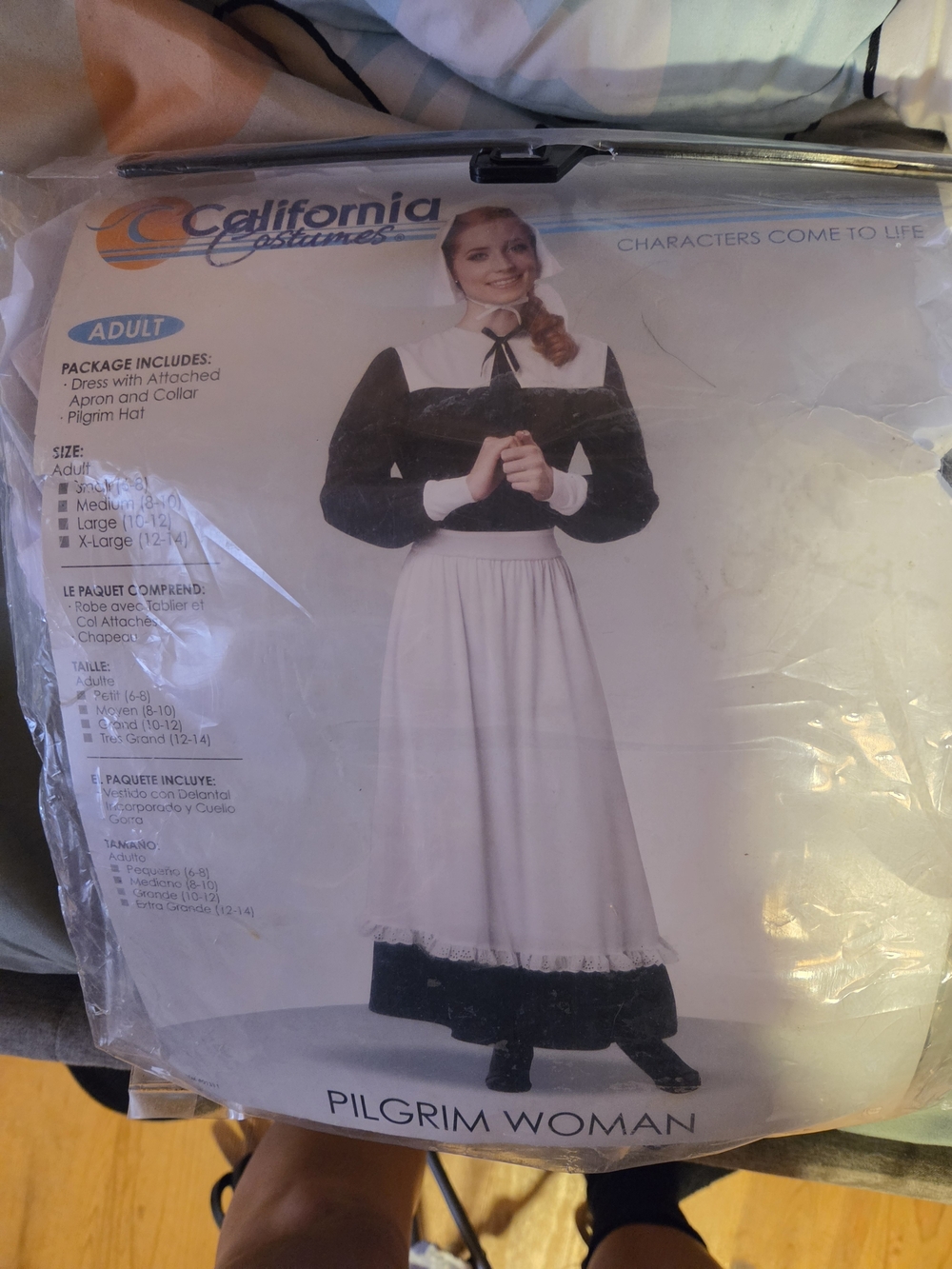 California Costumes Black and White Pilgrim Woman Maxi Skirt Costume